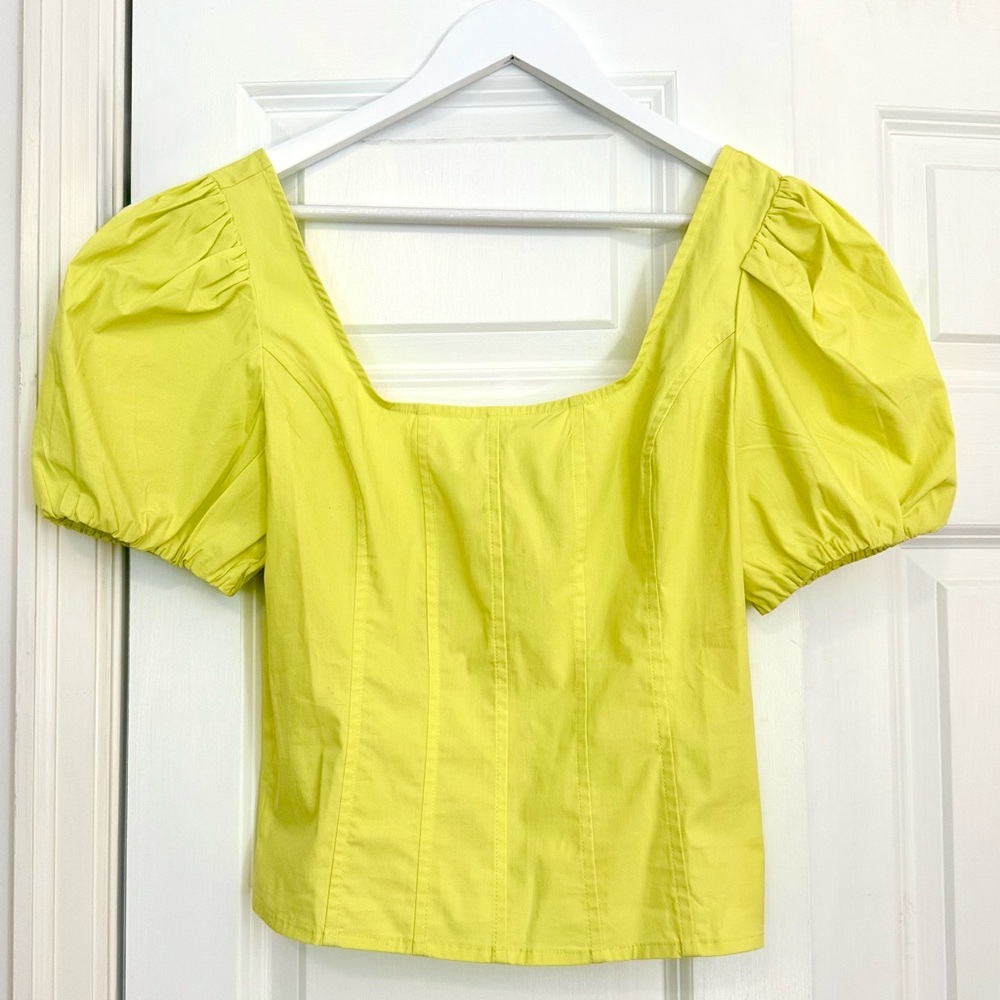J Crew Limoncello Puff Sleeve Poplin Women’s Top